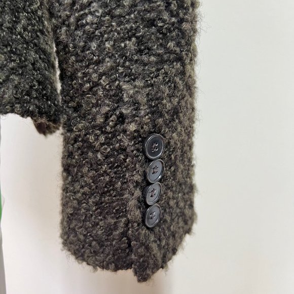 NEW ZARA Wool Bouclé Fitted Blazer in Brown Single Button Tailored Jacket Size S - Picture 9 of 15